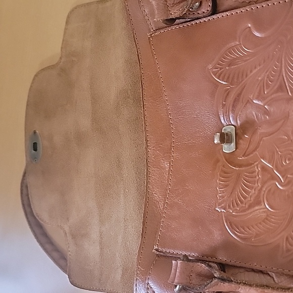 Patricia Nash Rose Florence Tooled Leather Satchel - Picture 6 of 9